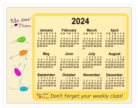 2024 Calendar Pilates Fridge Magnet