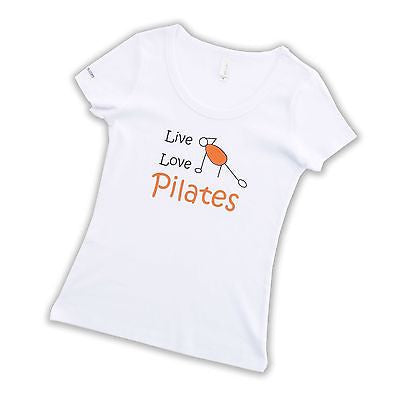 Pilates characters white tshirt